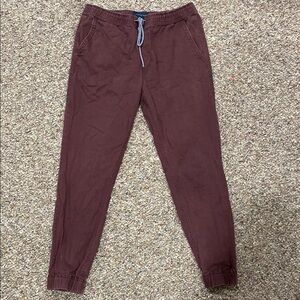 Aeropostale maroon chino joggers with Elastic Cuffs and Drawstring Waistband